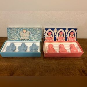 Vintage Avon Set of 6 Hostess Soaps 1960s Angel Lace and Little Choir Boys
